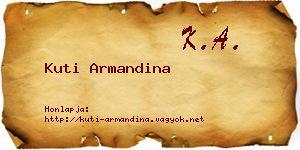 Kuti Armandina névjegykártya